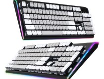 [마이크로닉스] 유선 기계식 키보드, MANIC K735 엣지 투톤 PBT 염료승화, 갈축 [블랙/USB]